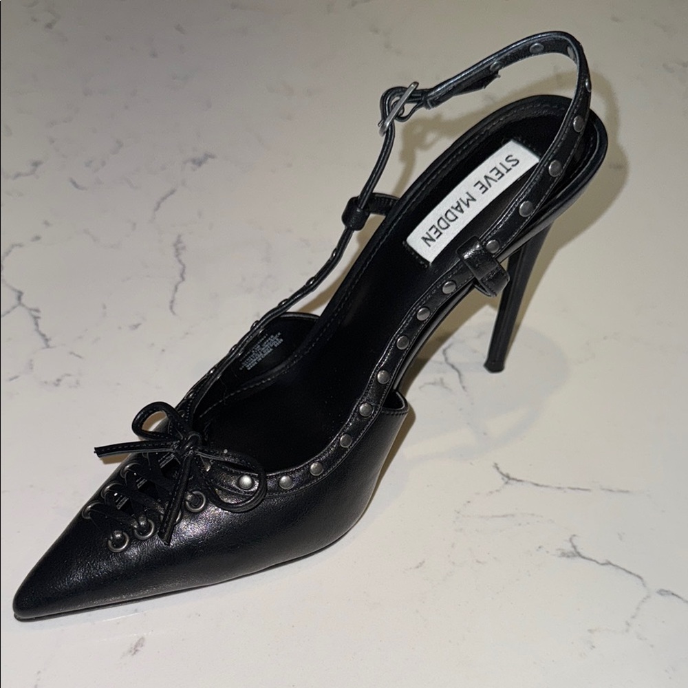 Steve Madden Black Slingback Heels with Stiletto